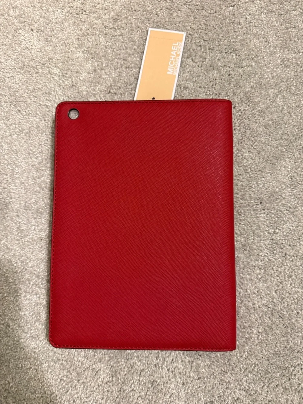 Michael Kors Red Leather IPad Cover with Gold Logo